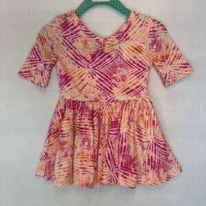 Dotdotsmile Dress Size 6/12 Months Bright Pink And Orange Print New With Tags